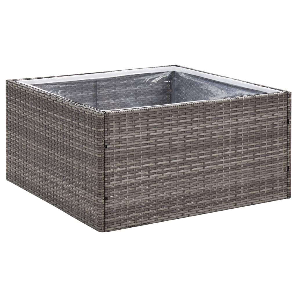 E-shop vidaXL Záhradný kvetináč sivý 80x80x40 cm polyratanový