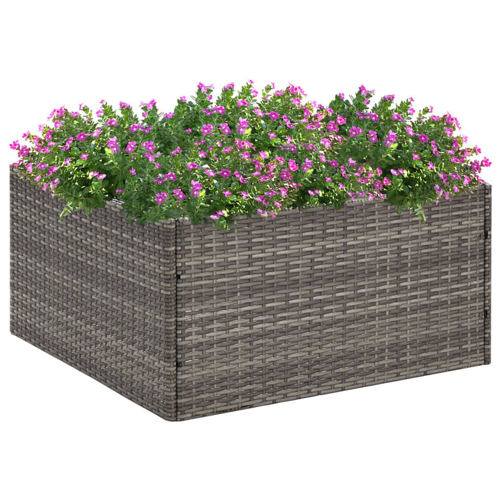 vidaXL Pflanzkübel Grau 80x80x40 cm Poly Rattan