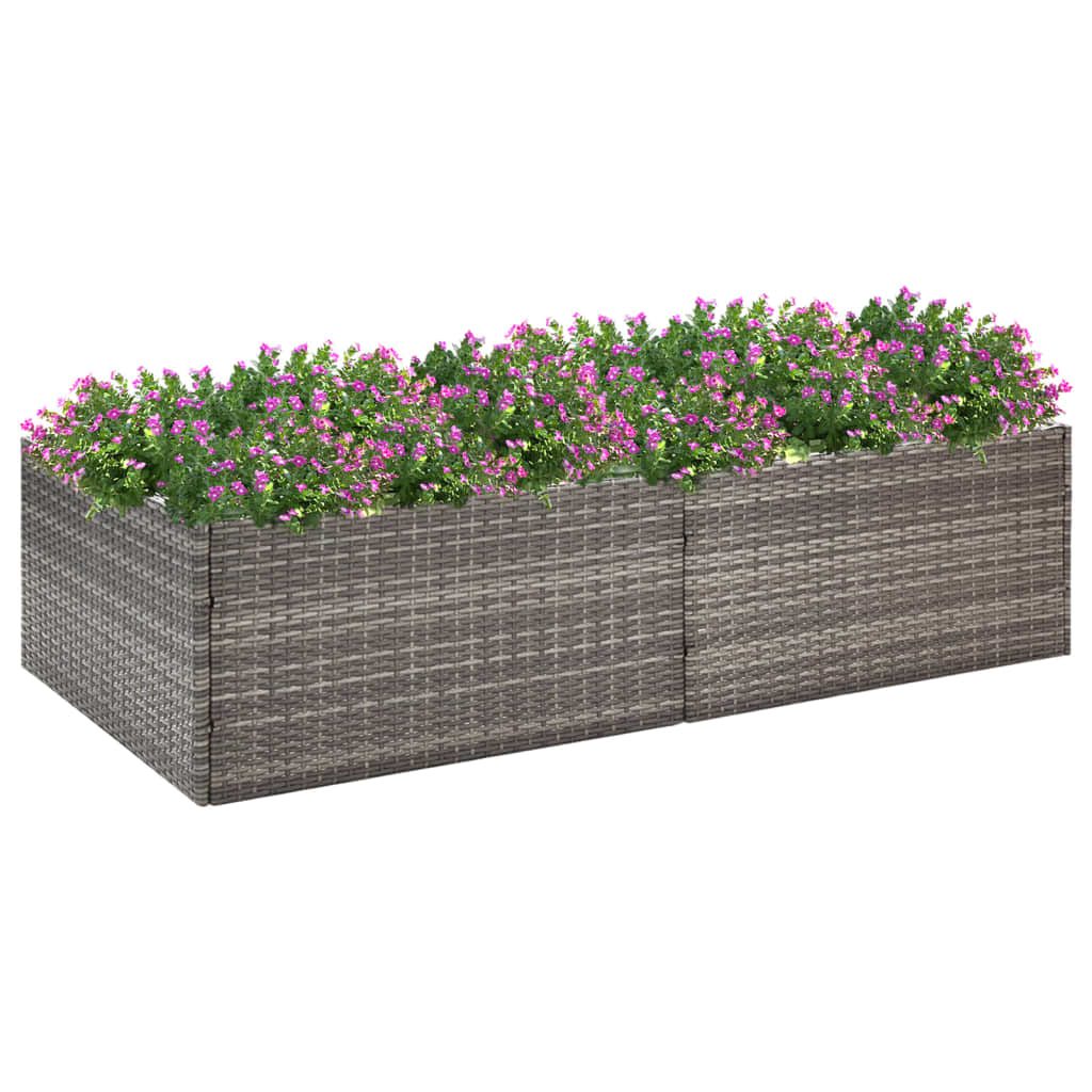 vidaXL plantekasse 157x80x40 cm polyrattan grå