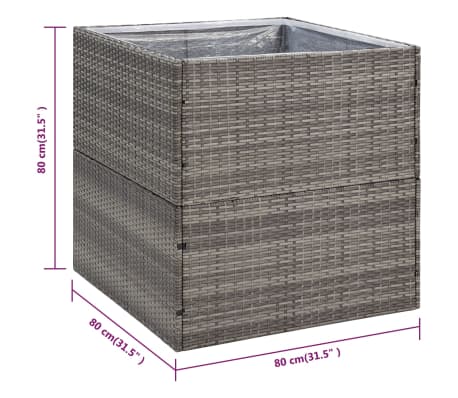 VidaXL Plantenbak 80x80x80 Cm Poly Rattan Grijs Online Kopen VidaXL Be