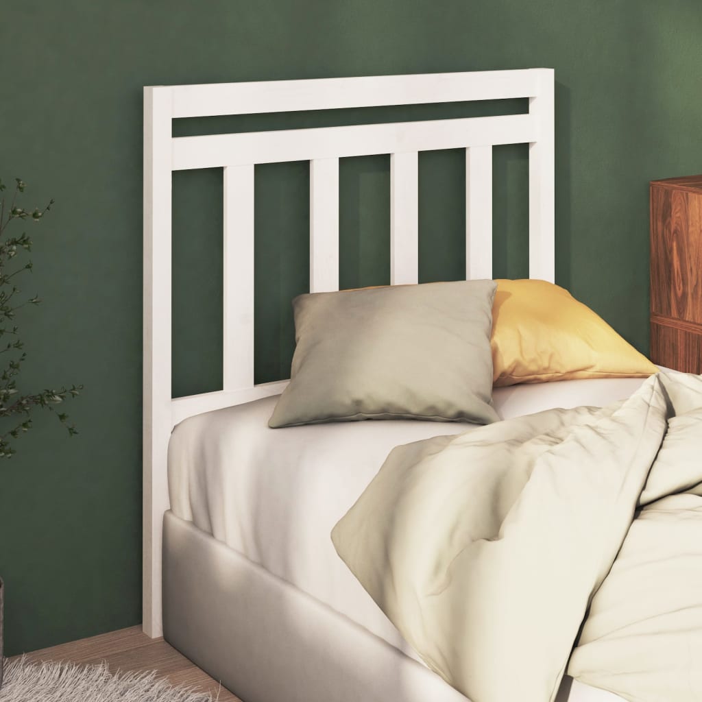 vidaXL Tăblie de pat, alb, 96x4x100 cm, lemn masiv de pin vidaXL