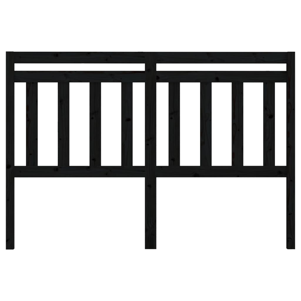 

vidaXL Hoofdbord 126x4x100 cm massief grenenhout zwart