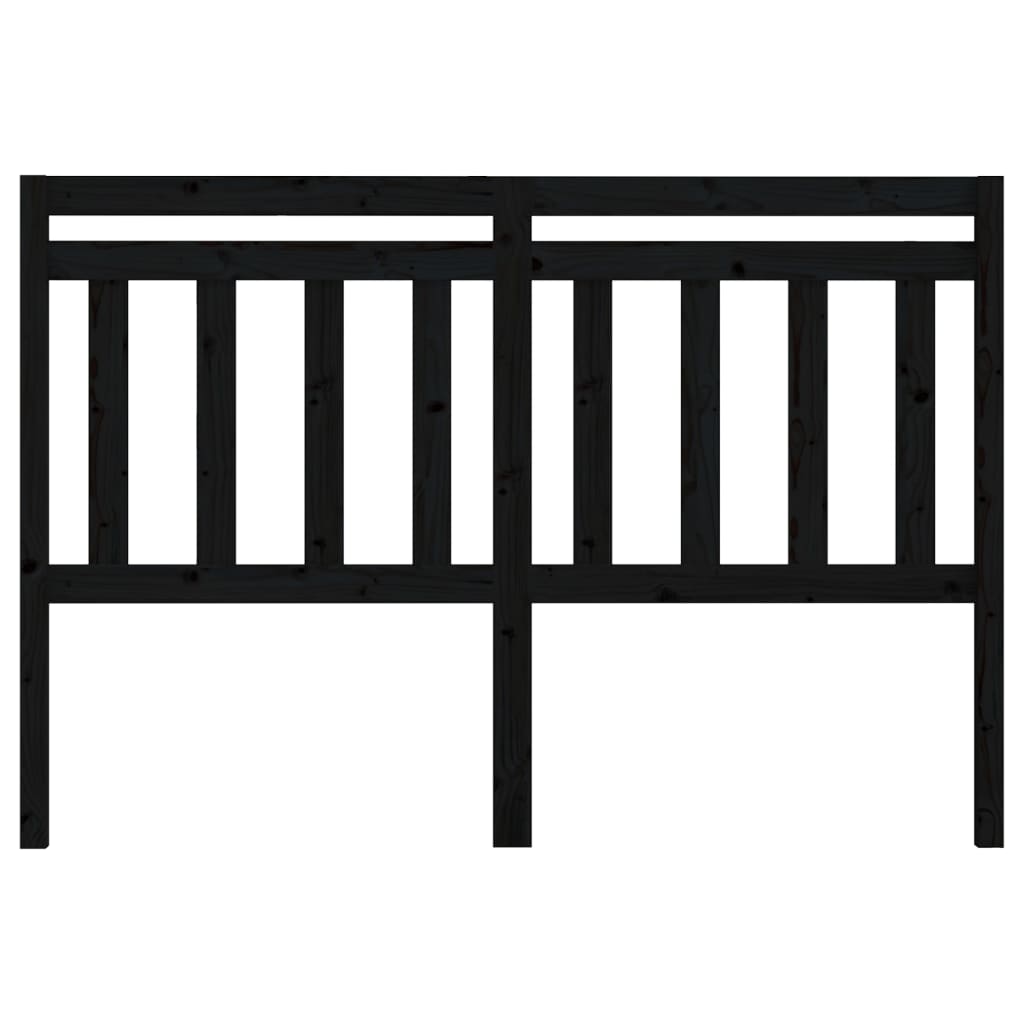 

vidaXL Hoofdbord 140x4x100 cm massief grenenhout zwart