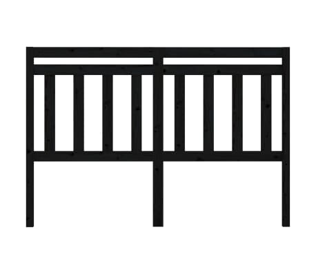 vidaXL T&ecirc;te de lit Noir 156x4x100 cm Bois massif de pin