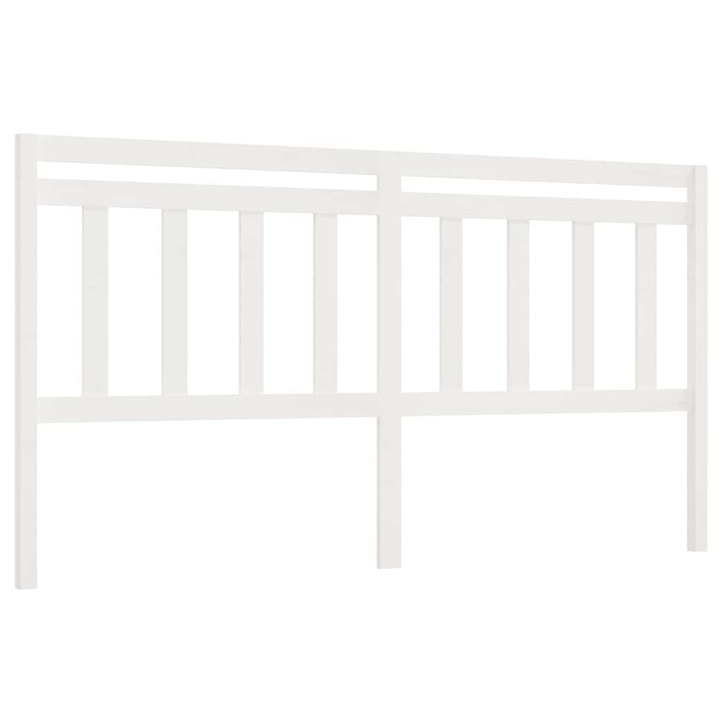 vidaXL Hoofdbord 186x4x100 cm massief grenenhout wit, foto 3