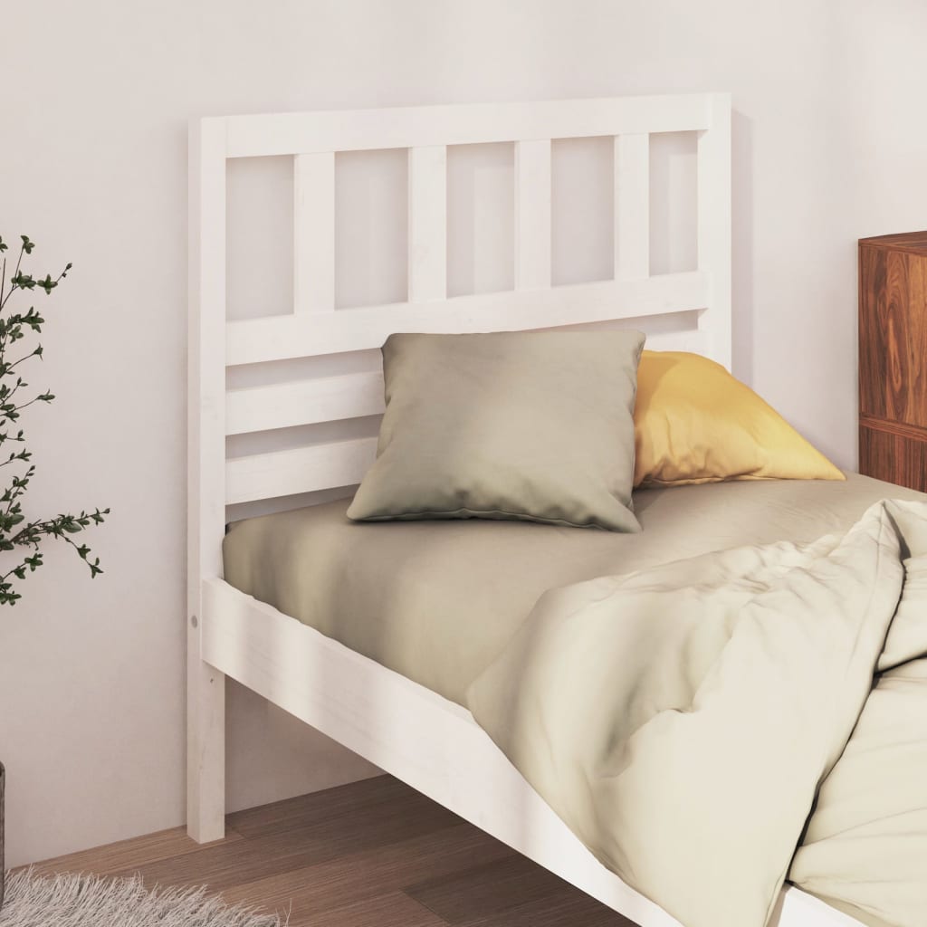 vidaXL Tăblie de pat, alb, 81x4x100 cm, lemn masiv de pin vidaXL
