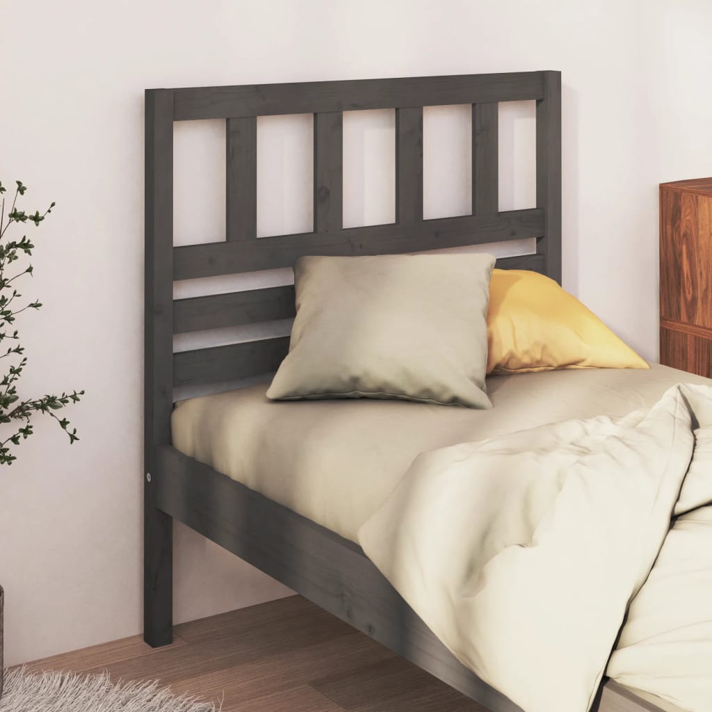 vidaXL Tăblie de pat, gri, 94x4x100 cm, lemn masiv de pin