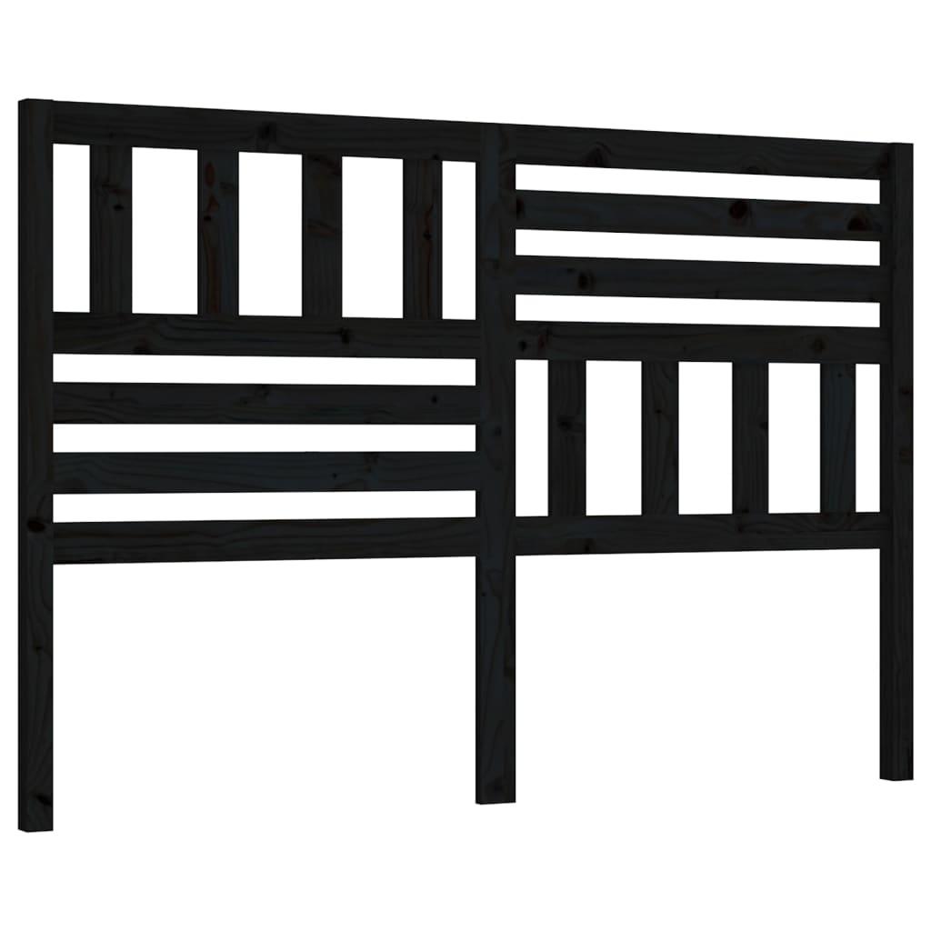 vidaXL Čelo postele černé 126 x 4 x 100 cm masivní borovice