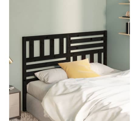 vidaXL S&auml;nggavel svart 141x4x100 cm massiv furu