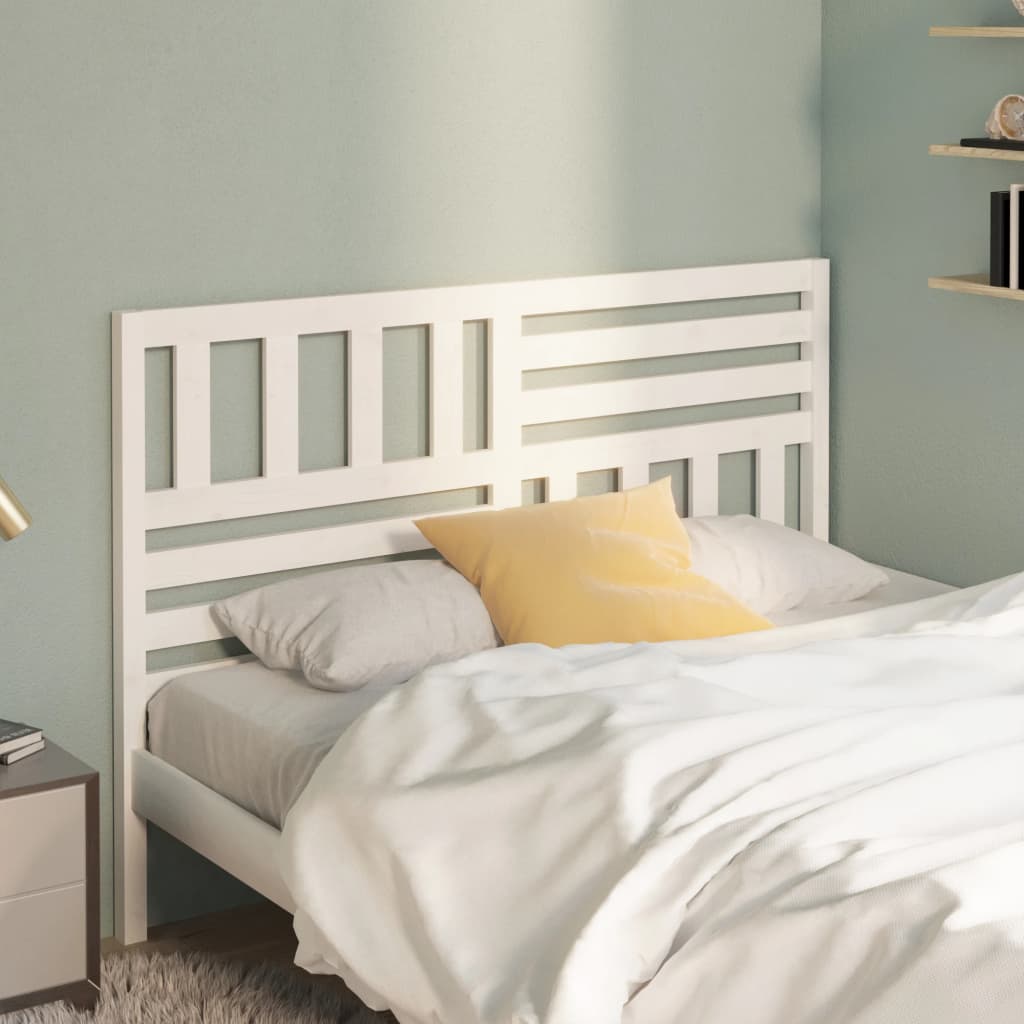 vidaXL Tăblie de pat, alb, 146x4x100 cm, lemn masiv de pin vidaXL