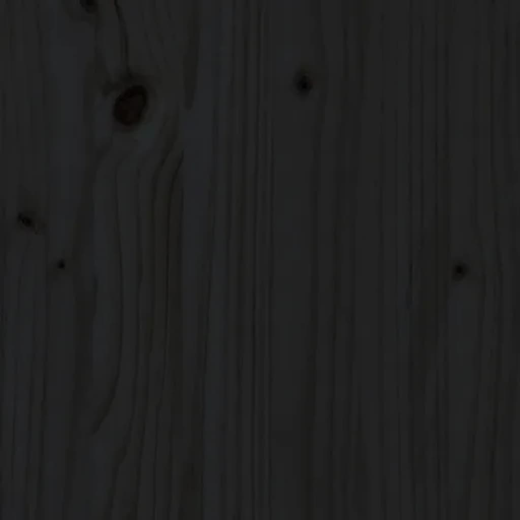 Fekete tömör fenyőfa ágy fejtámla 146 x 4 x 100 cm 