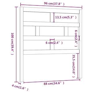 Čelo postele 96 x 4 x 100 cm masivní borovice - obrázek 6