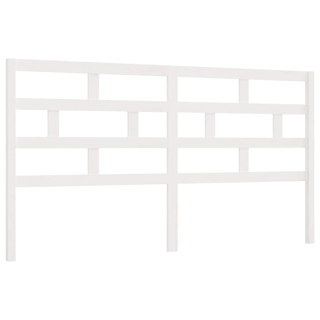 vidaXL Hoofdbord 186x4x100 cm massief grenenhout wit, foto 3