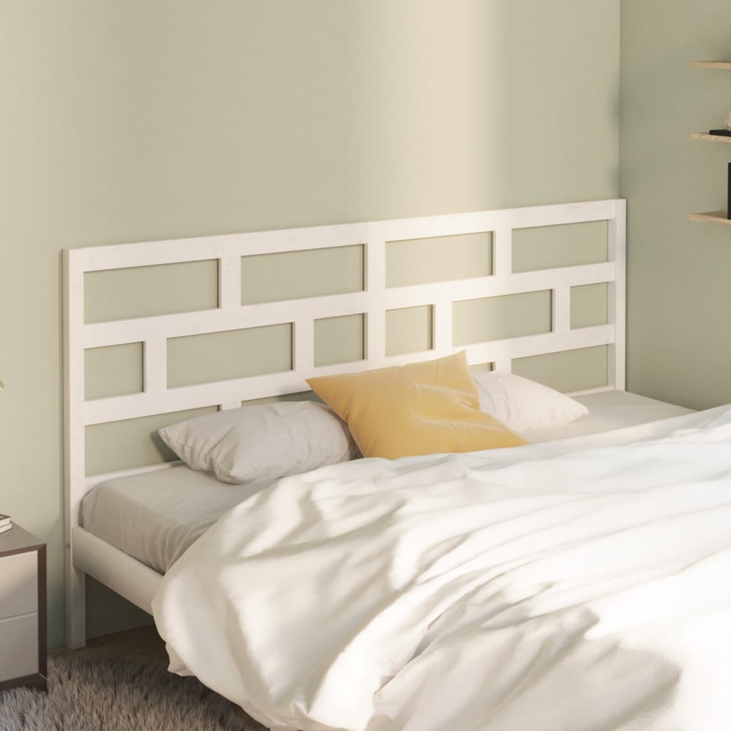 vidaXL Tăblie de pat, alb, 186x4x100 cm, lemn masiv de pin vidaXL