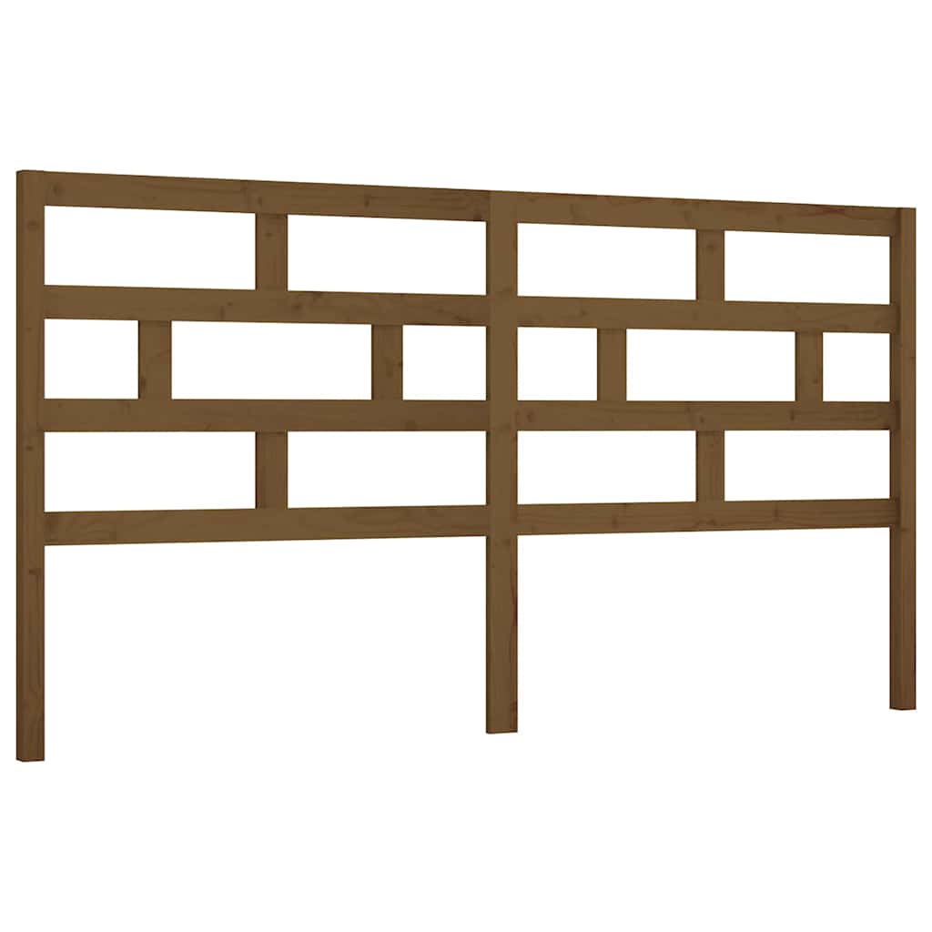 vidaXL Hoofdbord 186x4x100 cm massief grenenhout honingbruin bruin, foto 3