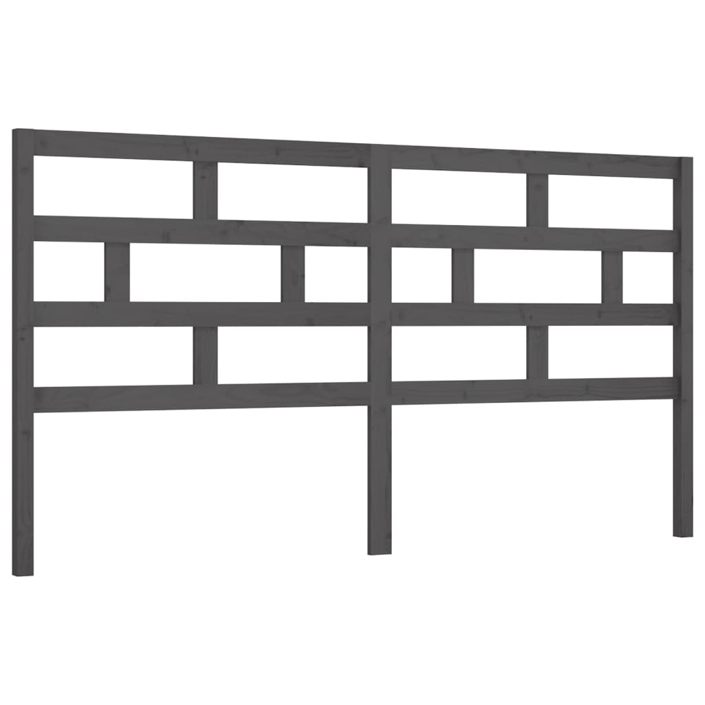 vidaXL Čelo postele šedé 206 x 4 x 100 cm masivní borovice