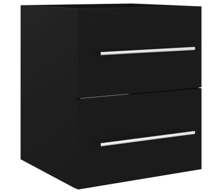 vidaXL Servantskap med innebygd vask svart konstruert tre