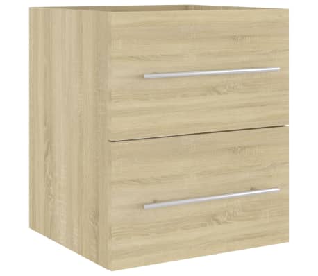 vidaXL Sink Cabinet with Built-in Basin Sonoma Oak Engineered Wood