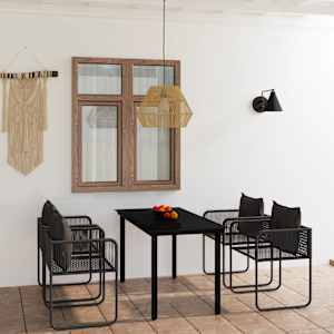 Vrtna jedilna garnitura 5-delna črna