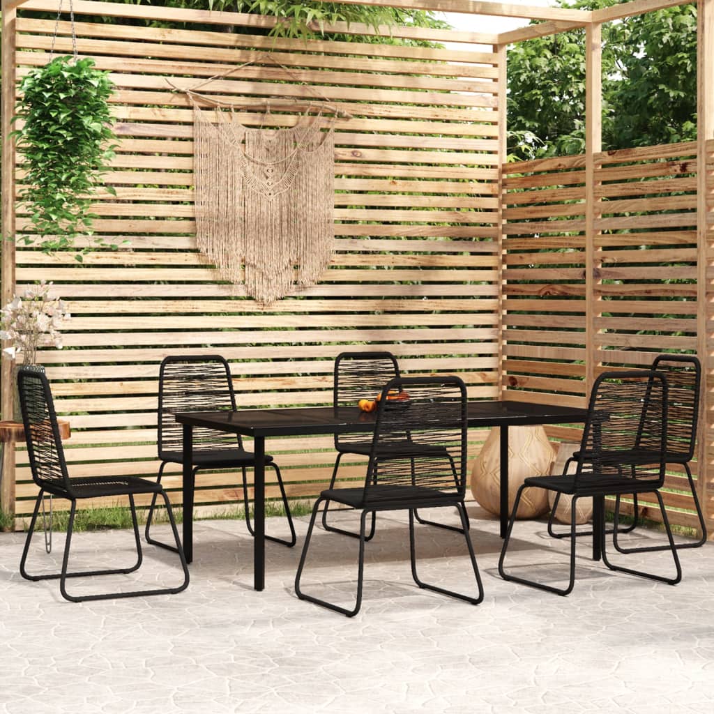 Ensemble de salle à manger de jardin 7 pcs Noir