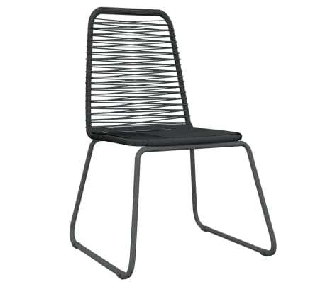vidaXL Ensemble &agrave; manger de jardin 7 pcs Noir