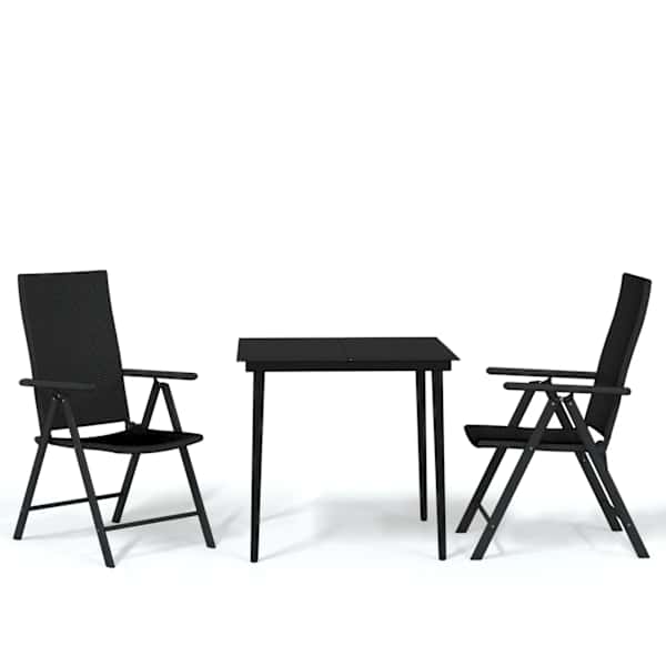 vidaXL 3-osaline aiam&ouml;&ouml;bli komplekt, must