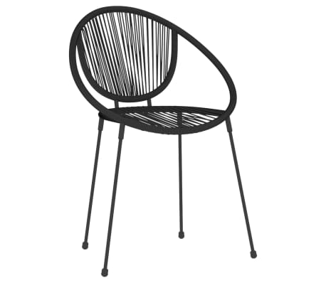 vidaXL Sodo valgomojo baldų komplektas, 7 dalių, juodos spalvos