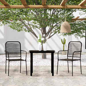 Vrtna jedilna garnitura 3-delna črna