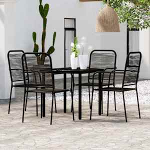 Vrtna jedilna garnitura 5-delna črna