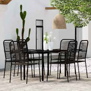 Vrtna jedilna garnitura 7-delna črna