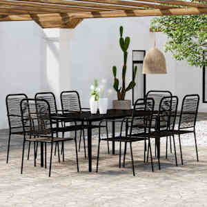 Vrtna jedilna garnitura 9-delna črna