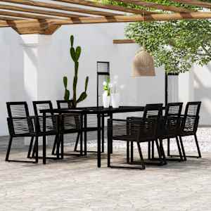 Vrtna jedilna garnitura 7-delna črna