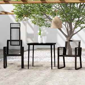 Vrtna jedilna garnitura 3-delna črna