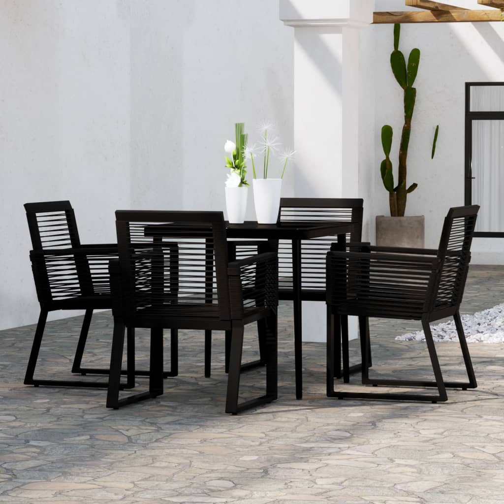 vidaXL Set de mobilier pentru grădină, 5 piese, negru