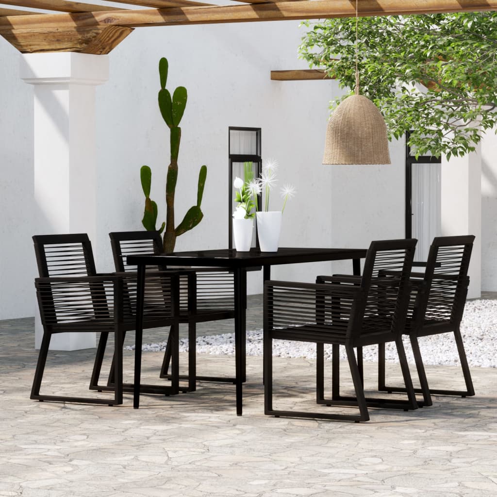 vidaXL Set de mobilier pentru grădină, 5 piese, negru