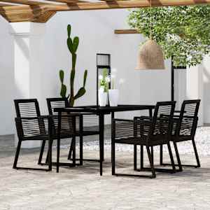 Vrtna jedilna garnitura 5-delna črna