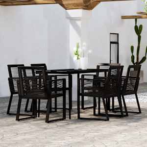 Vrtna jedilna garnitura 7-delna črna