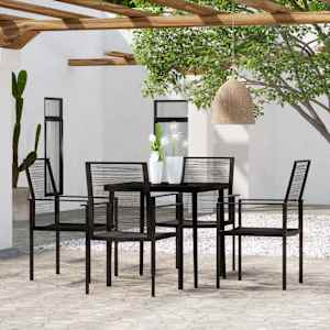 Vrtna jedilna garnitura 5-delna črna