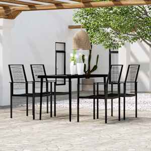 Vrtna jedilna garnitura 5-delna črna