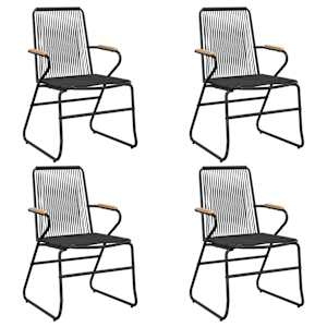 5dílný zahradní jídelní set černý PVC ratan - obrázek 4