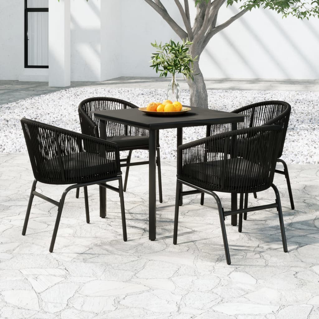 vidaXL Set mobilier pentru grădină, 5 piese, negru gradina