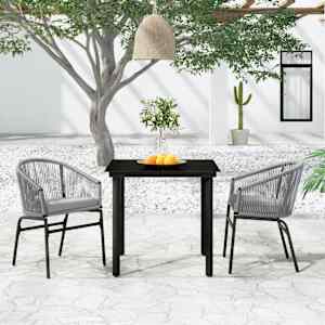 Vrtna jedilna garnitura 3-delna siva