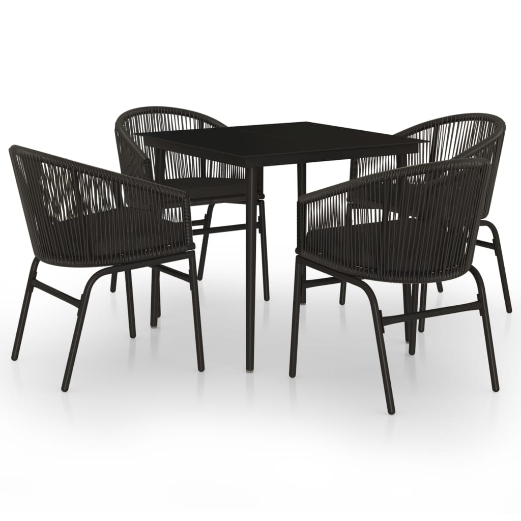 VidaXL 5-delige Tuinset Zwart