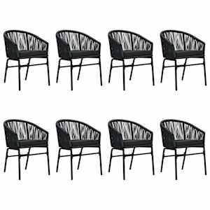 vidaXL Ensemble &agrave; manger de jardin 9 pcs Noir