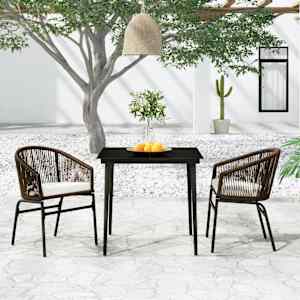 Vrtna jedilna garnitura 3-delna rjava