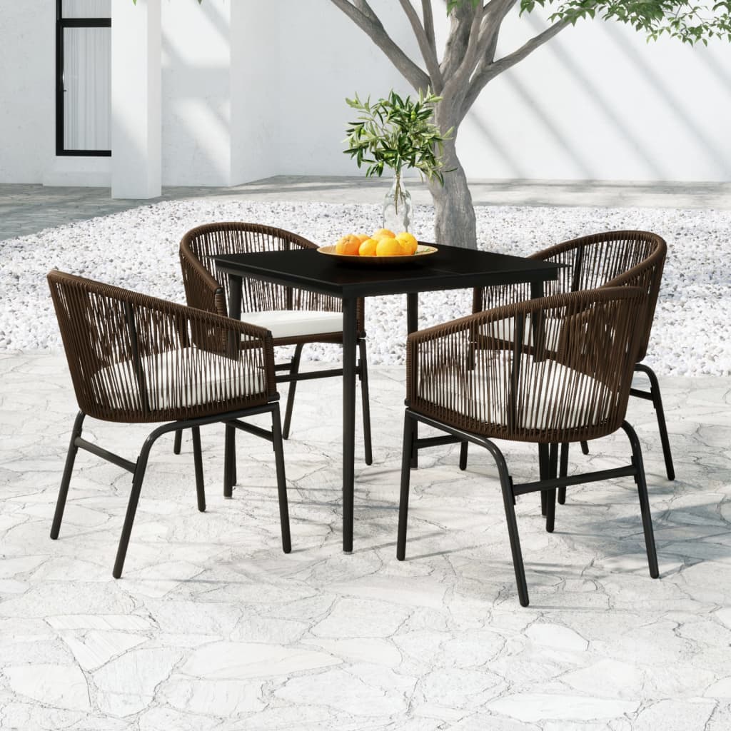 vida XL 5-tlg. Garten-Essgruppe Braun