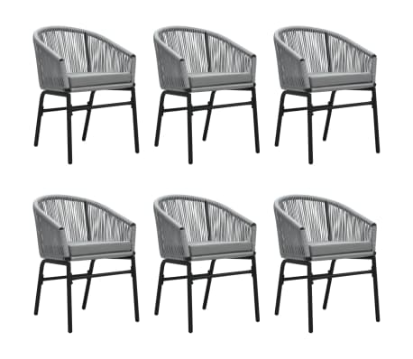vidaXL Ensemble &agrave; manger de jardin 7 pcs Gris