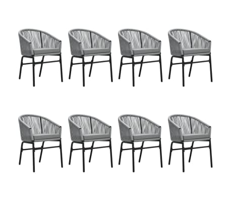 vidaXL Ensemble &agrave; manger de jardin 9 pcs Gris
