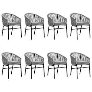 vidaXL Ensemble &agrave; manger de jardin 9 pcs Gris