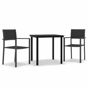 vidaXL 3-osaline aiam&ouml;&ouml;bli komplekt, must